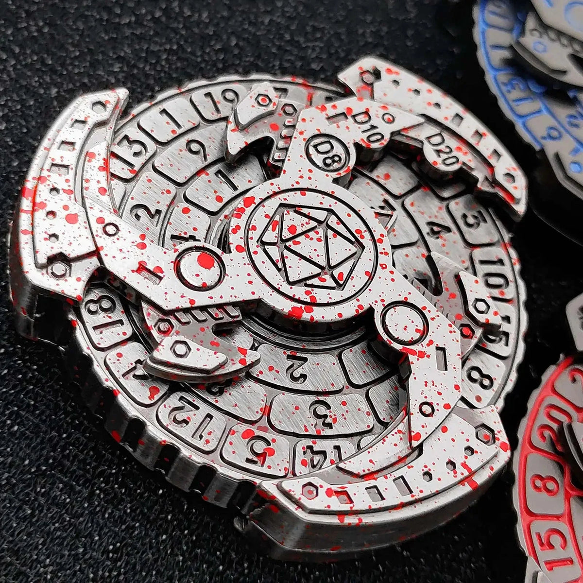 Mechanical Finger Metal Spinner Dice Set – Unique Spinning Dice: 7 in 1 Spinning Gear Mechanical Knife Fidget Spinner
