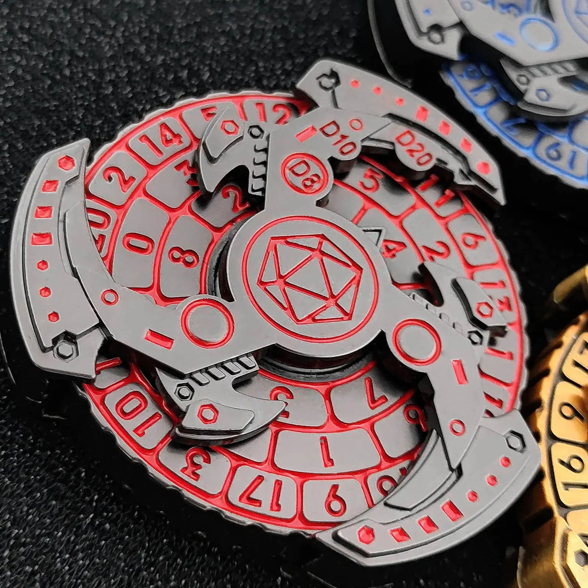 Mechanical Finger Metal Spinner Dice Set – Unique Spinning Dice: 7 in 1 Spinning Gear Mechanical Knife Fidget Spinner