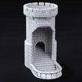 Medieval Castle Dice Tower – 3D printed PLA plastic gray medieval castle dice tower, retractable and foldable, a