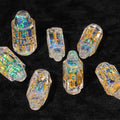 Metal Bullet Dice Set – Unique Bullet Shaped Clear Resin DND Dice Set + Gold Characters