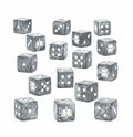 Metal D6 Dice – Grey Knights – 16mm Warhammer 40K Grey Knights Acrylic D6 Dice with Beige Pips; the "6" face features