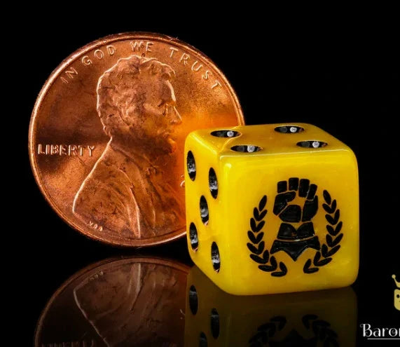 Metal D6 Dice – Imperial Fists – 16mm Warhammer 40K Imperial Fists Yellow Acrylic D6 Dice