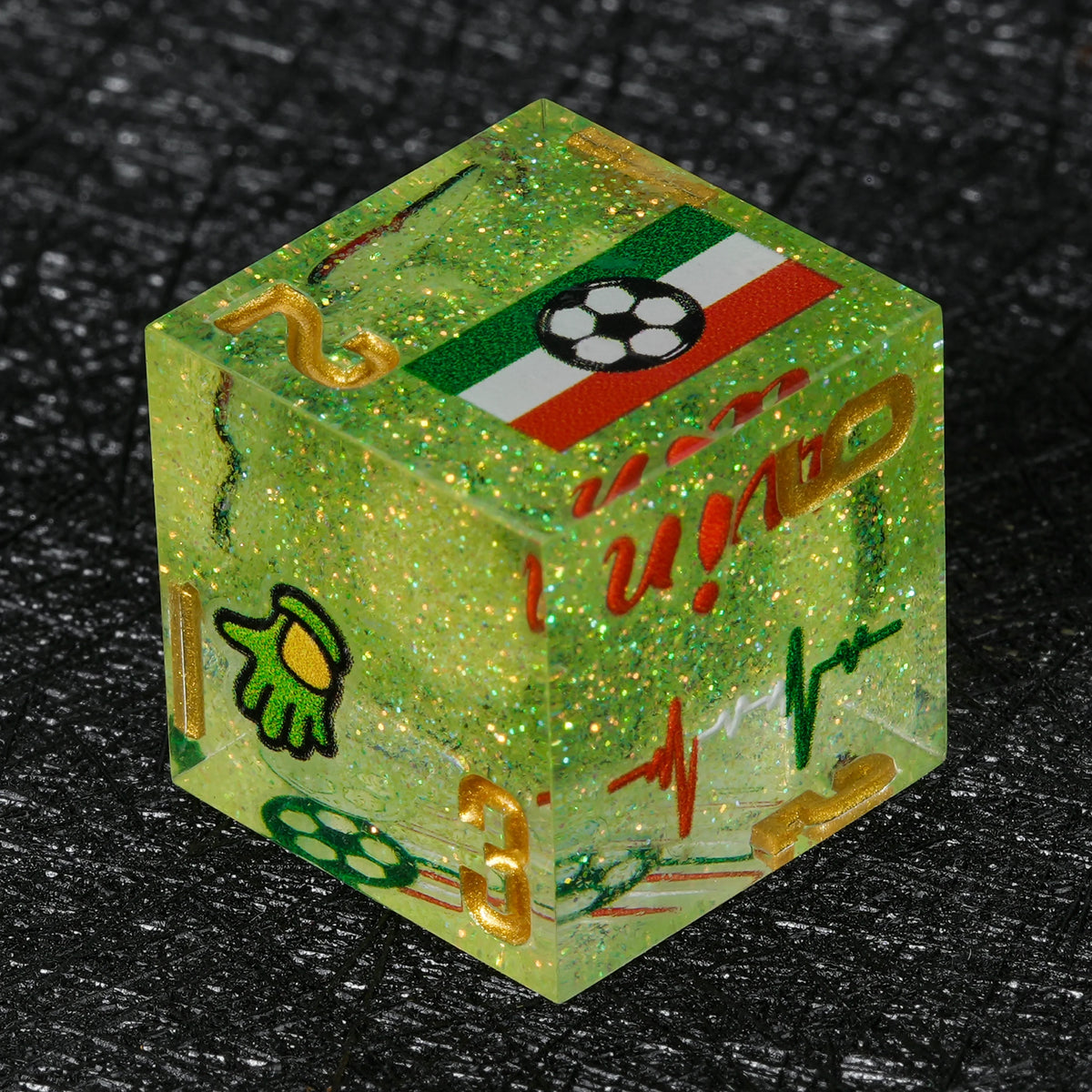 Mexico Soccer Resin DND Dice Set – Glitter – World Cup – alternate product view