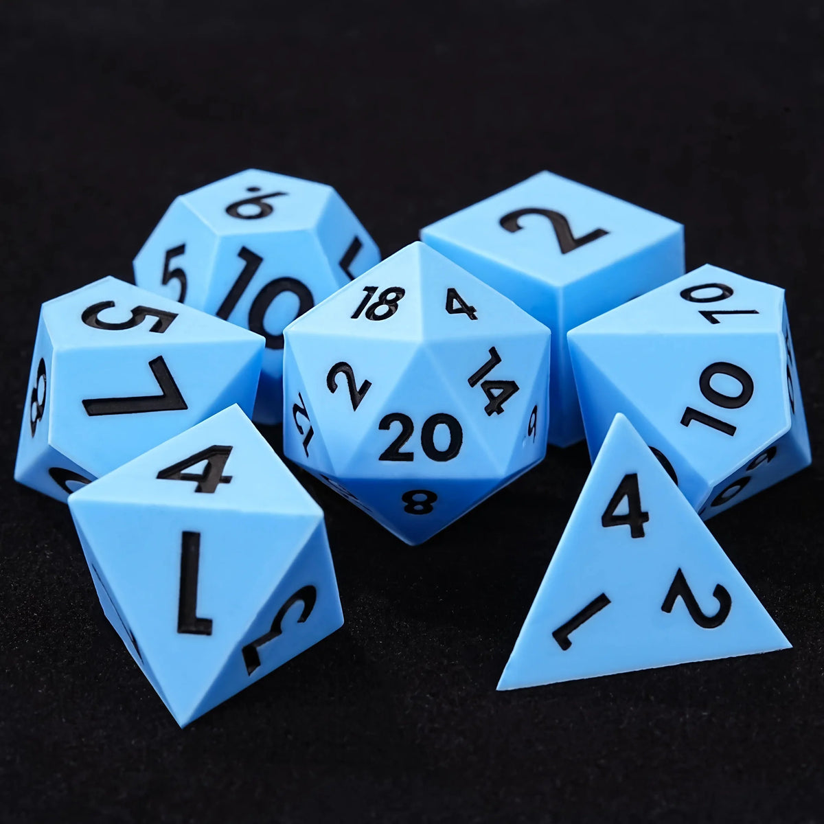 Mixed Color Silicone DND Dice Set – Colorful mixed color board game silicone polyhedron dice set + purple numbers