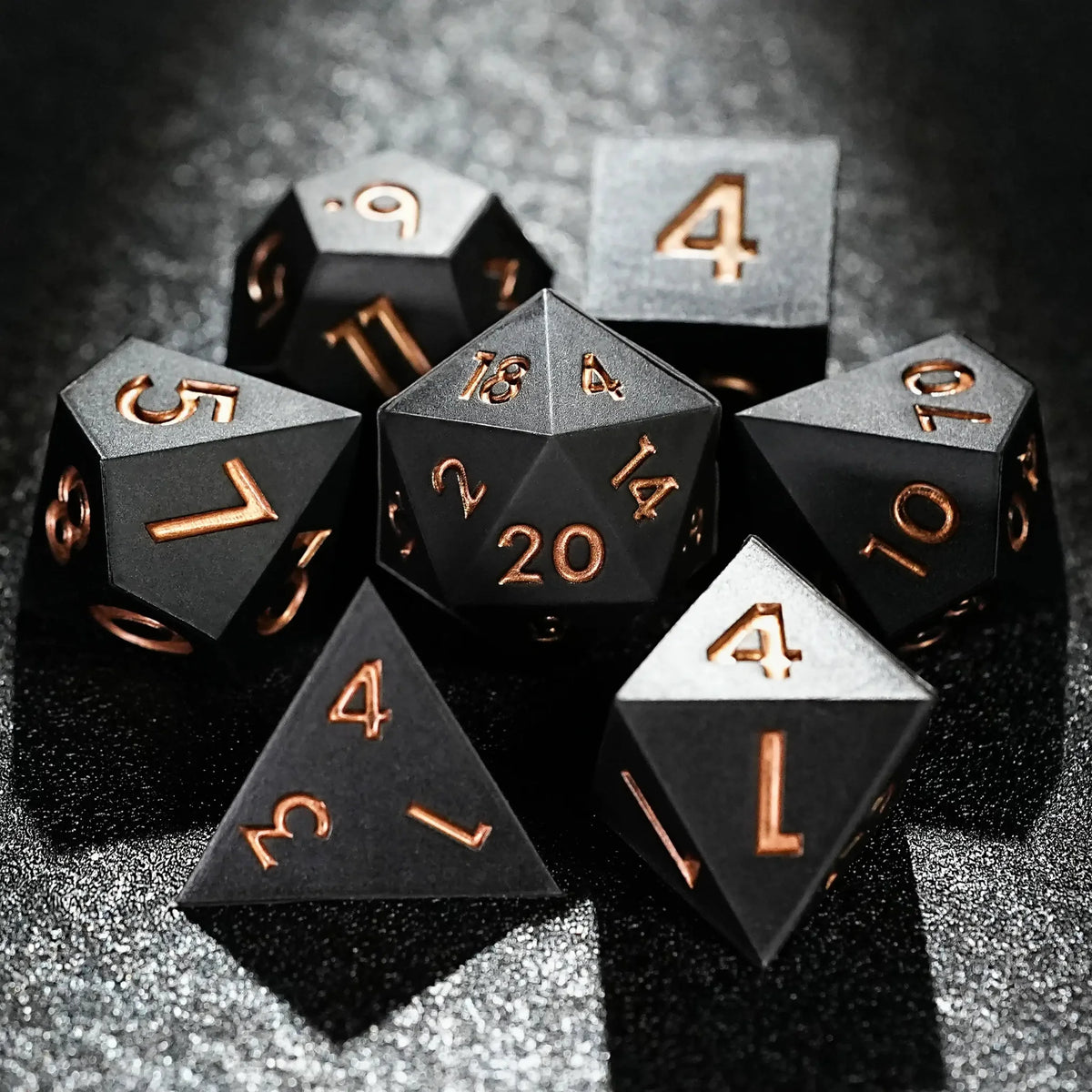 Mixed Color Silicone DND Dice Set – Colorful mixed color board game silicone polyhedron dice set + purple numbers