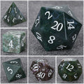 Moss Agate Natural Stone RPG Dice Set