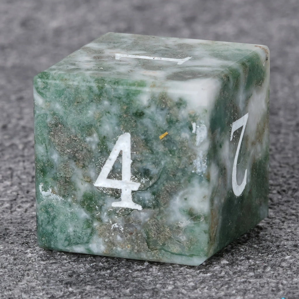 Moss Agate Natural Stone RPG Dice Set – alternate product view