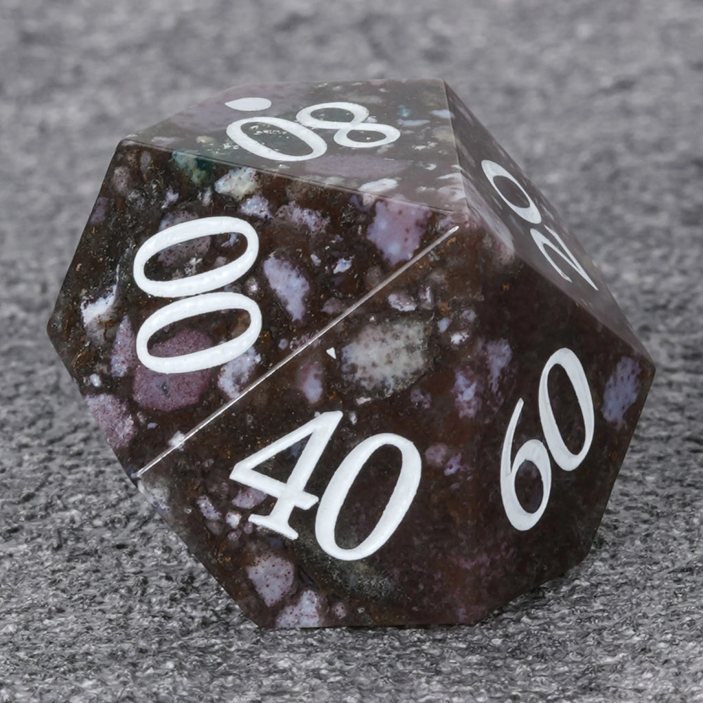 Moss Agate Natural Stone RPG Dice Set – alternate product view
