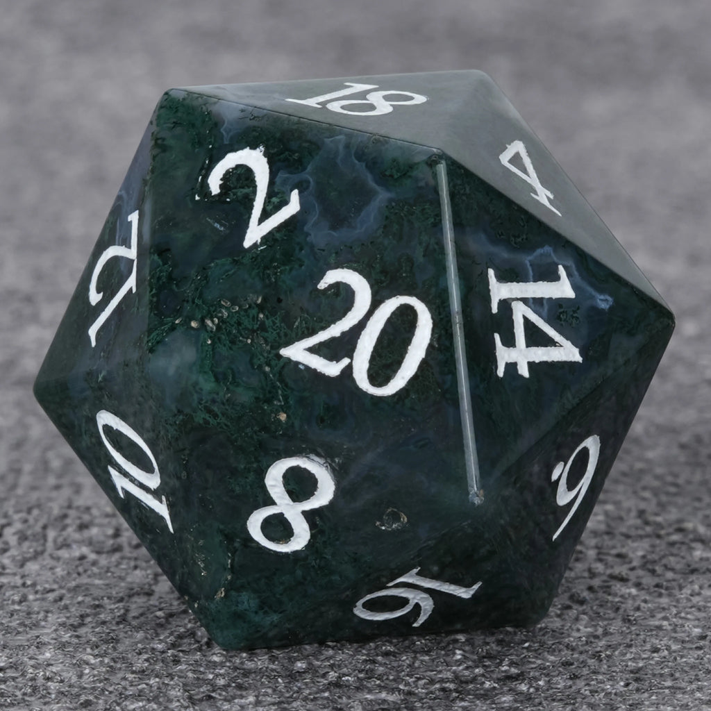 Moss Agate Natural Stone RPG Dice Set – alternate product view