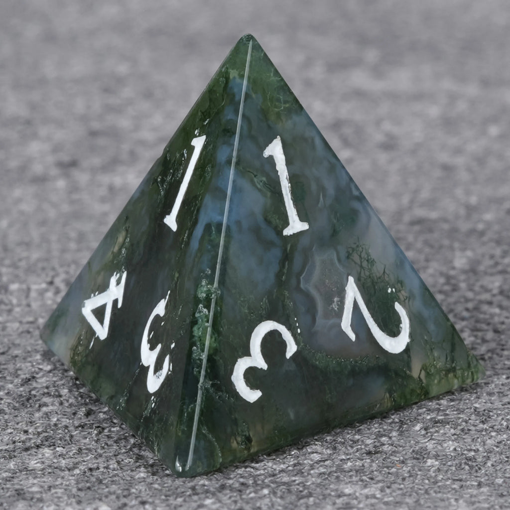Moss Agate Natural Stone RPG Dice Set – alternate product view
