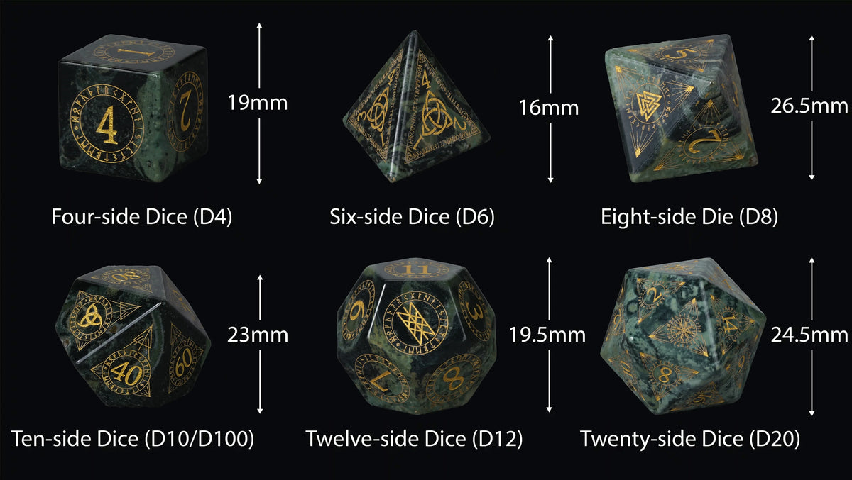 Moss Mystical Gemstone RPG Dice Set – alternate product view