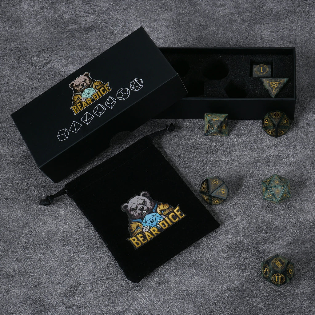 Moss Mystical Gemstone RPG Dice Set – alternate product view