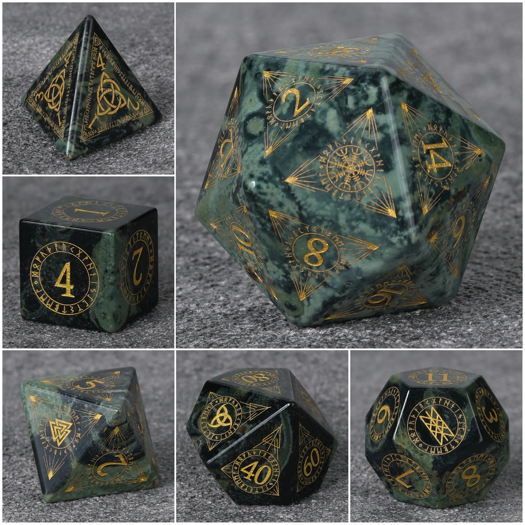Moss Mystical Gemstone RPG Dice Set