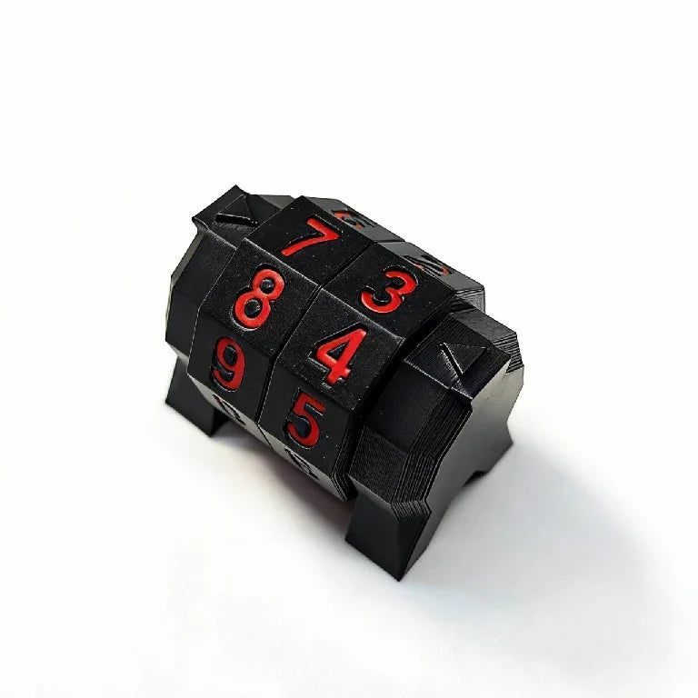 MTG Life Trading Card Accessory – 3D printed black MTG life counter with red numbers