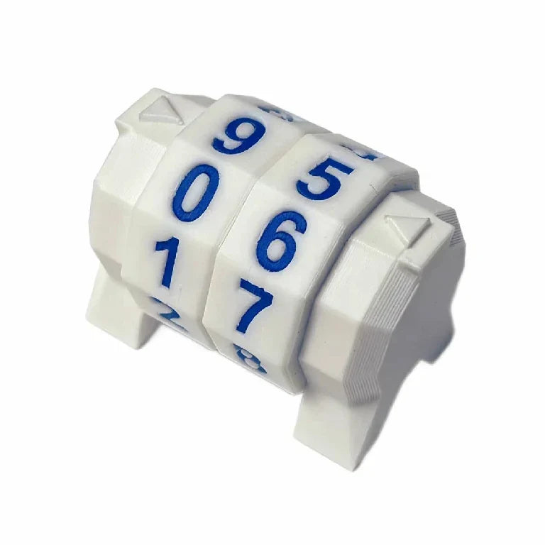 MTG Life Trading Card Accessory – 3D printed white MTG life counter with blue numbers
