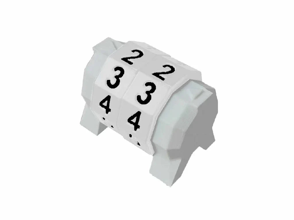MTG Life Trading Card Accessory – 3D printed white MTG life counter with black numbers