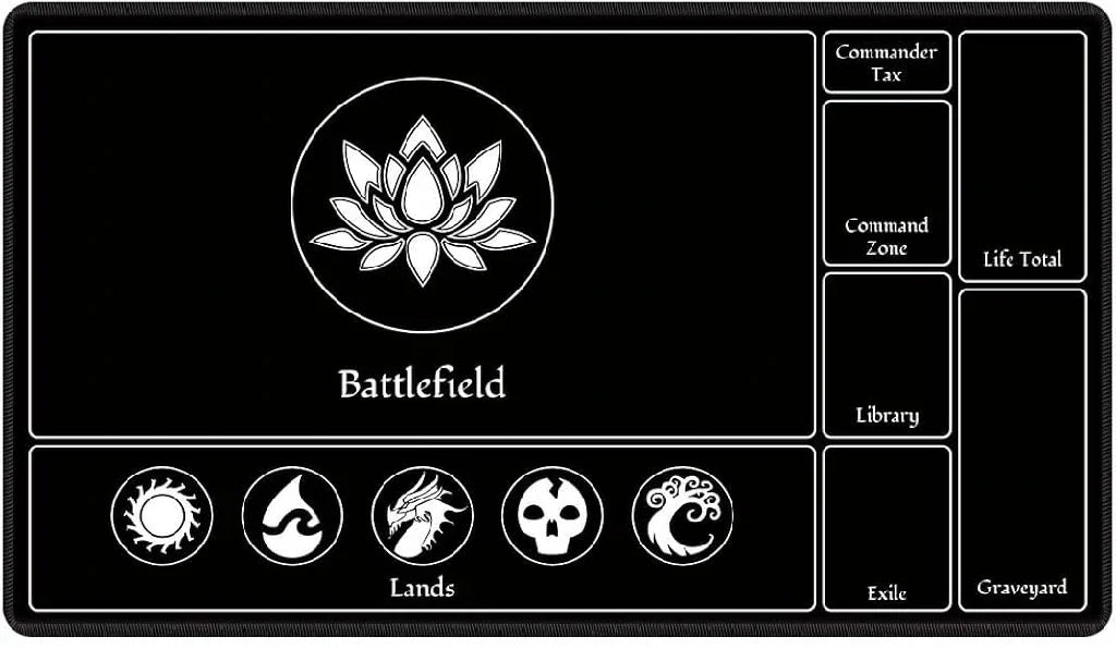 MTG Playmat Gaming Playmat – Black MTG Playmat — Waterproof Mouse Pad Designed for Card Games