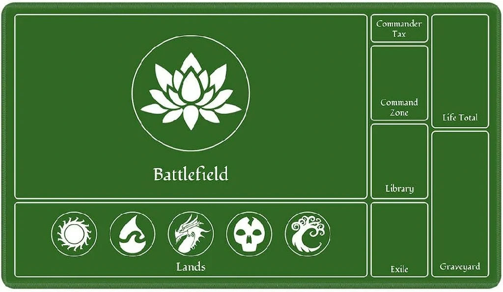 MTG Playmat Gaming Playmat – Green MTG Playmat — Waterproof Mouse Pad Designed for Card Games