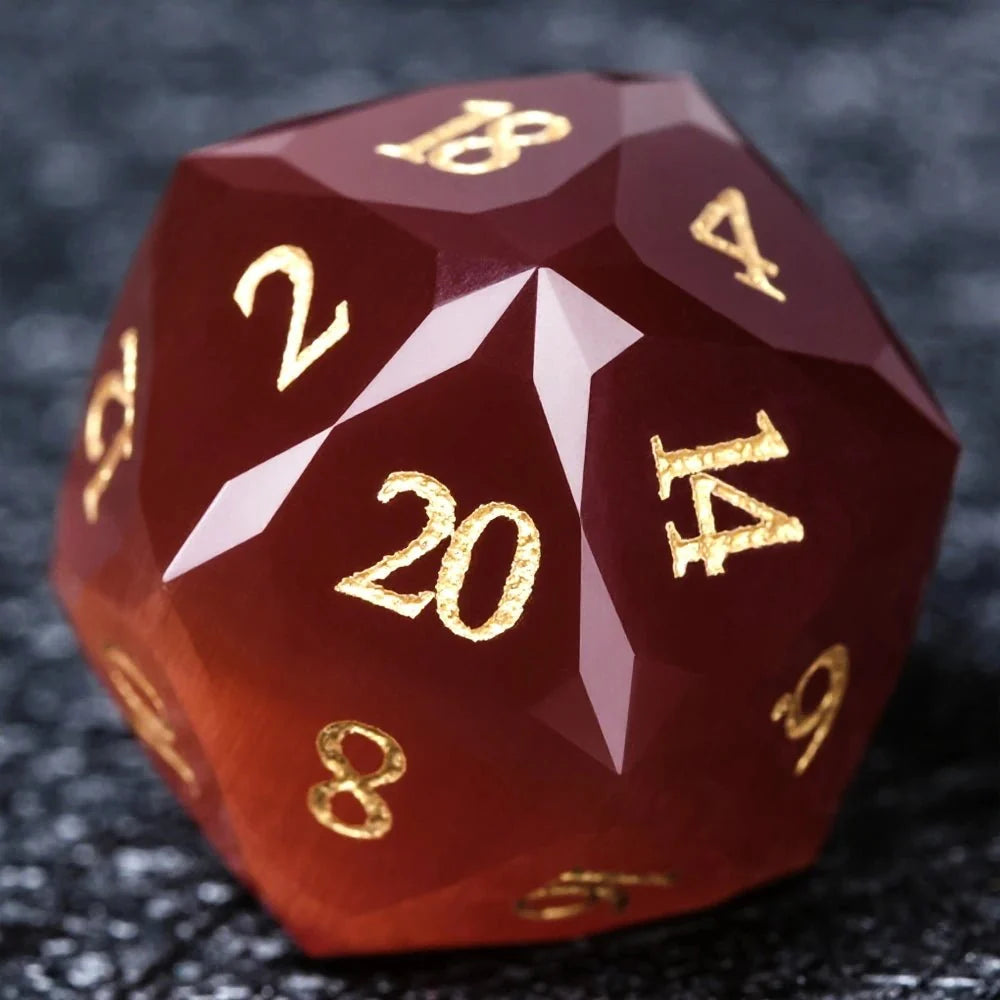 DND Dice - Crimson Glass Gem Polyhedron RPG Dice Set - NPCDICE
