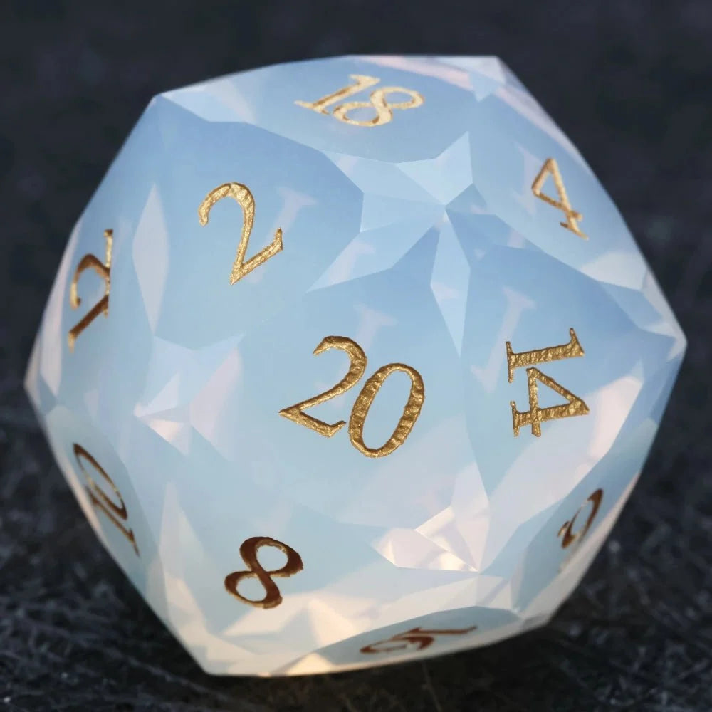 Multi Sided Gemstone DND Dice Set – DND Dice | Diamond - Cut Opalite Glass Gemstone Dice Set