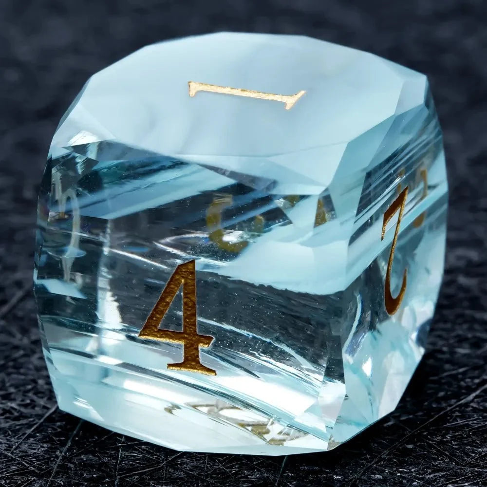 Multi Sided Gemstone DND Dice Set – DND Dice | Diamond - Cut Sky Blue Glass Gemstone Dice Set