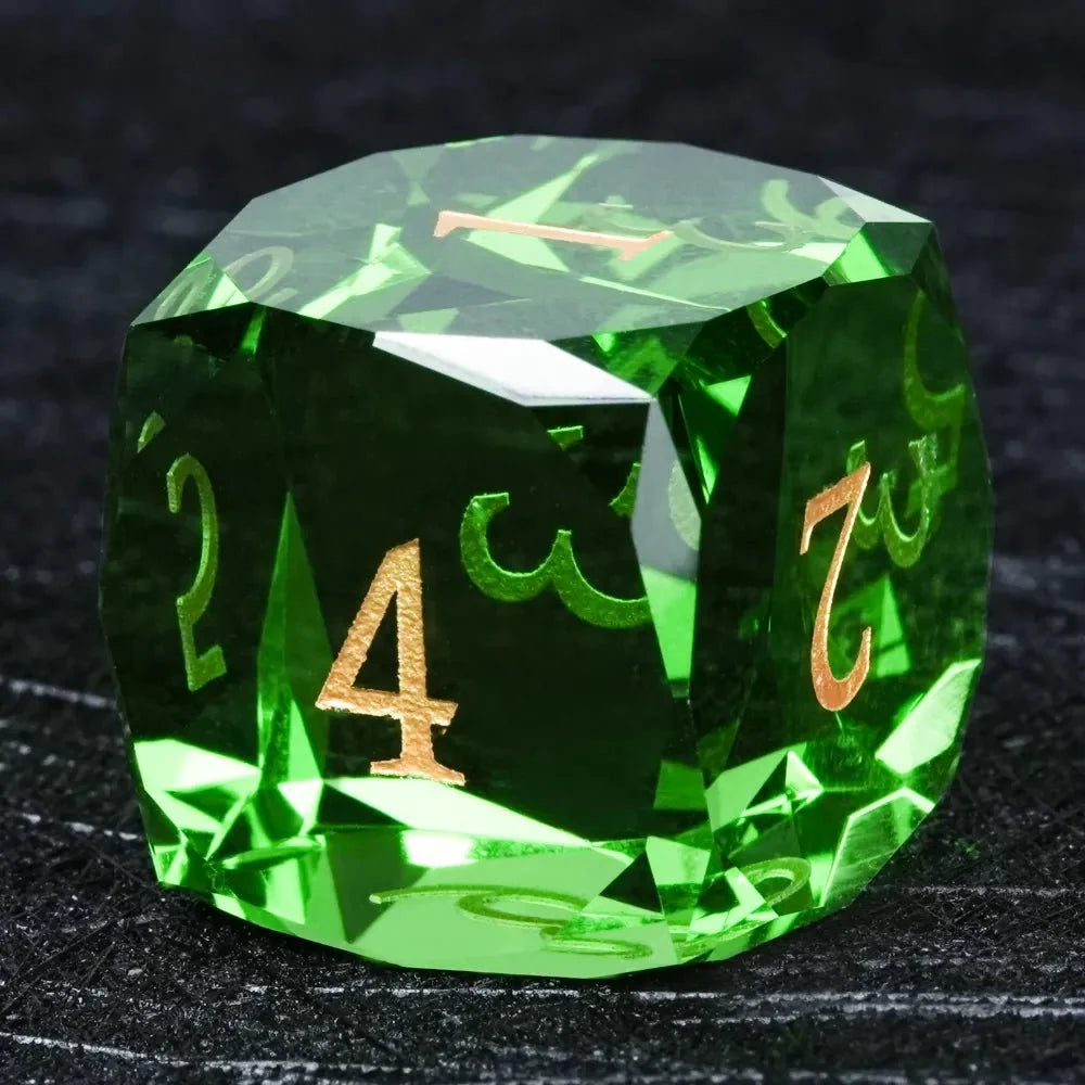 DND Dice - Diamond Faceted Emerald Dice Set - NPCDICE