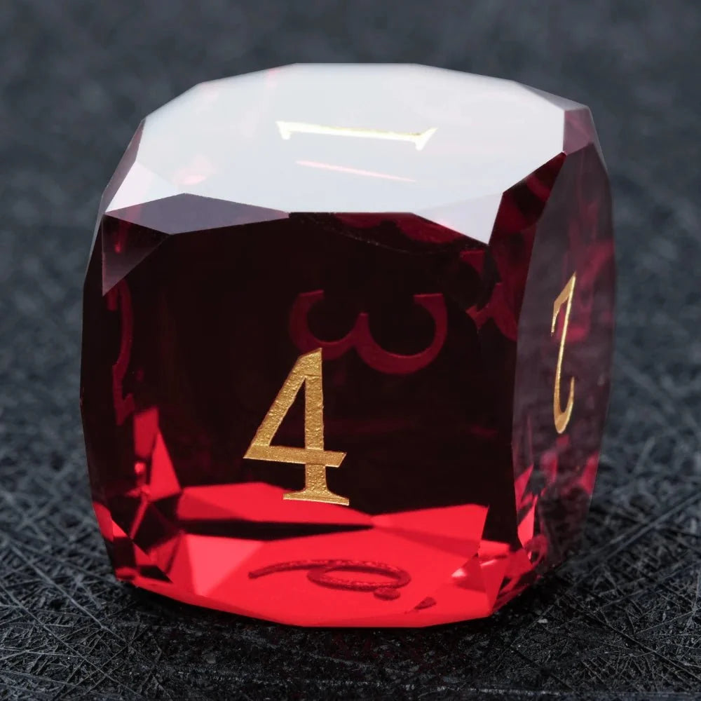 DND Dice - Garnet Red Glass Gemstone Dice Set - NPCDICE