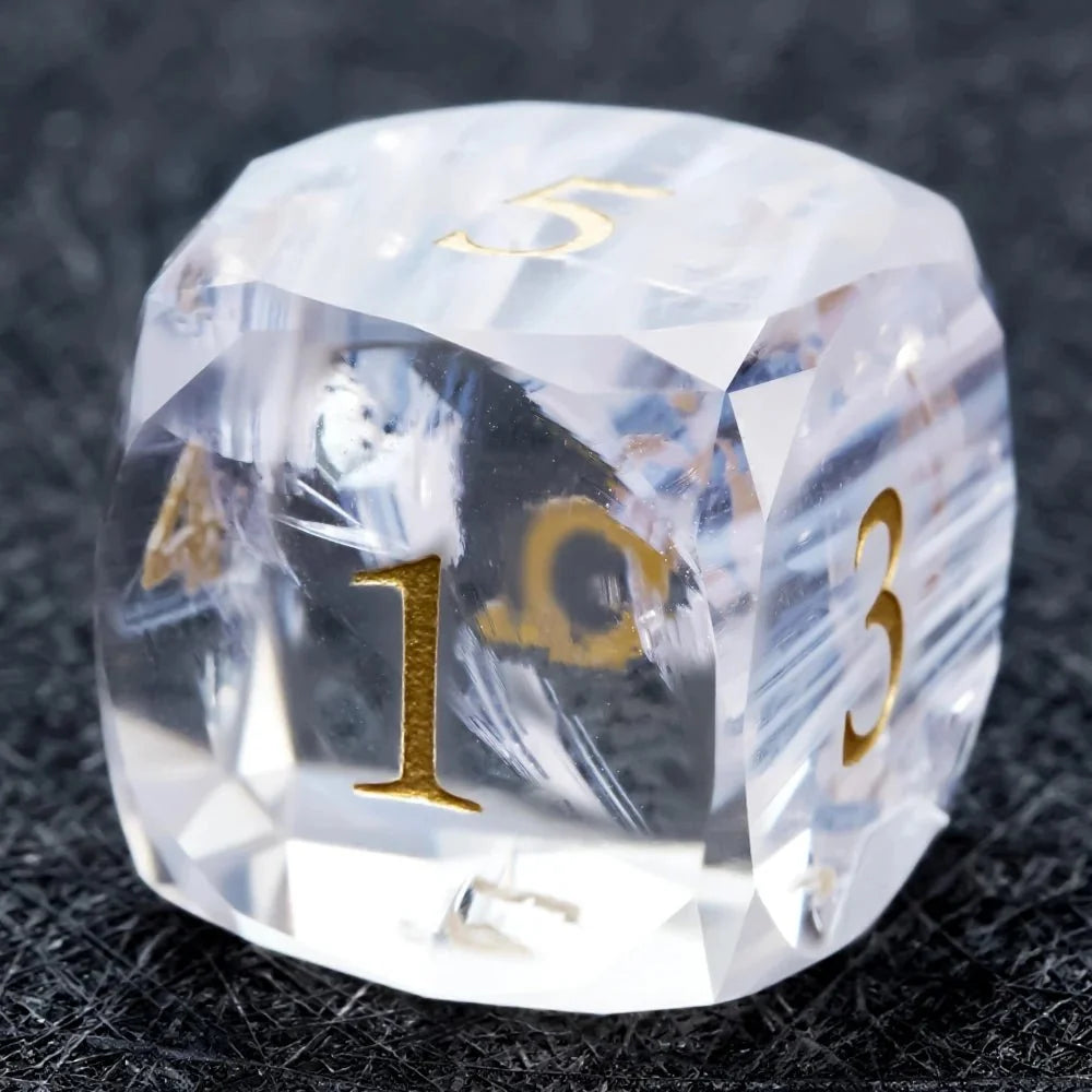 DND Dice - Light Pink Glass Gem Dice Set - NPCDICE