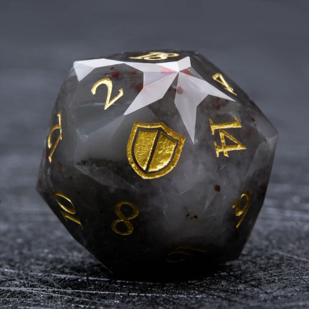 Multi Sided Natural Stone D&D Dice Set – D&D Multi - Sided Engraved Natural Gemstone Dice Set