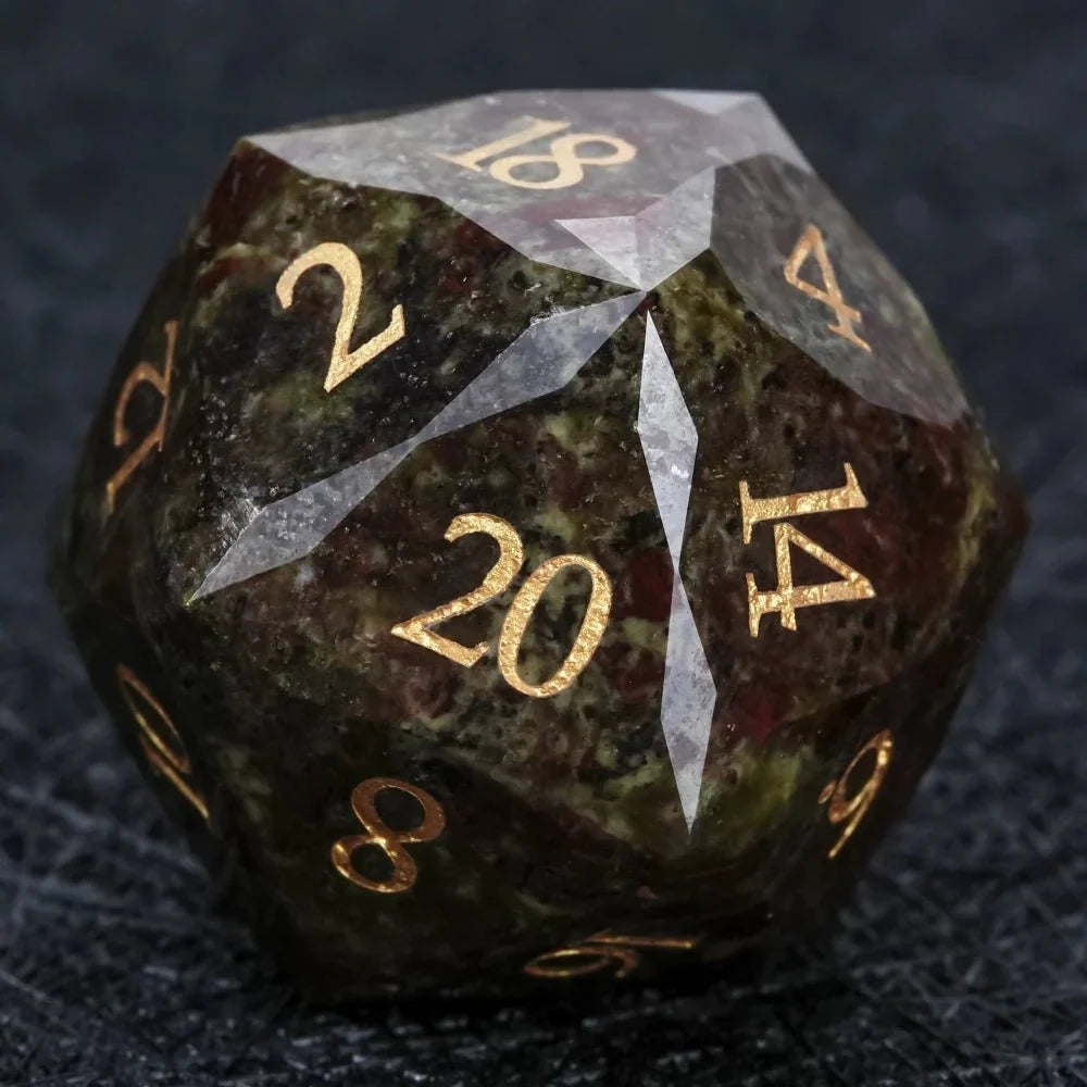 Multi Sided Natural Stone D&D Dice Set – D&D Multi - Sided Engraved Natural Gemstone Dice Set