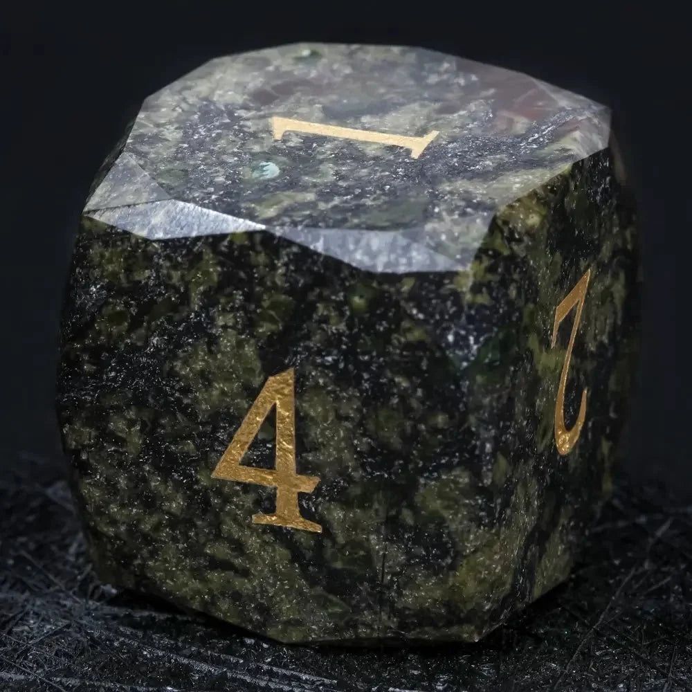 Multi Sided Natural Stone D&D Dice Set – D&D Multi - Sided Engraved Natural Gemstone Dice Set