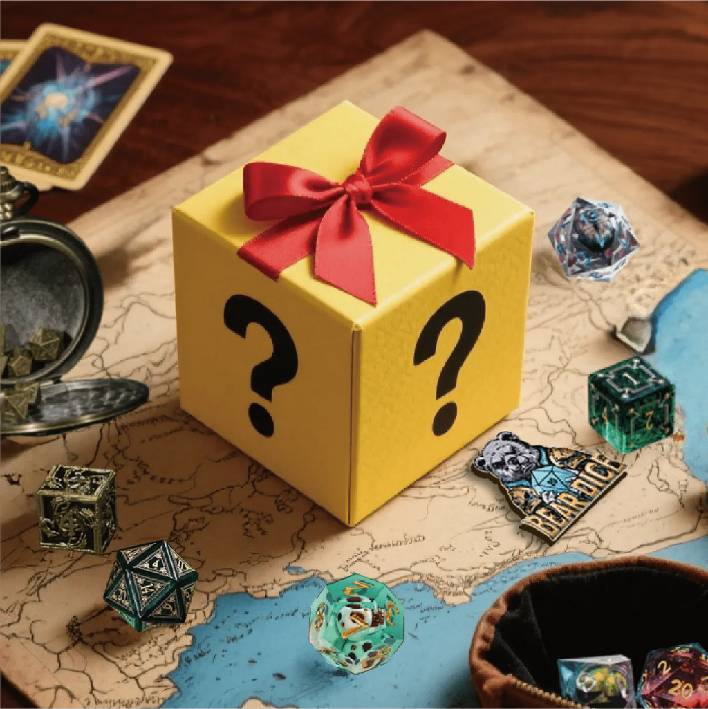 Mystery Dice Box – Metal – Mysterious Blind Box - Metal DND Dice/Resin RPG Dice Set Random Surprise