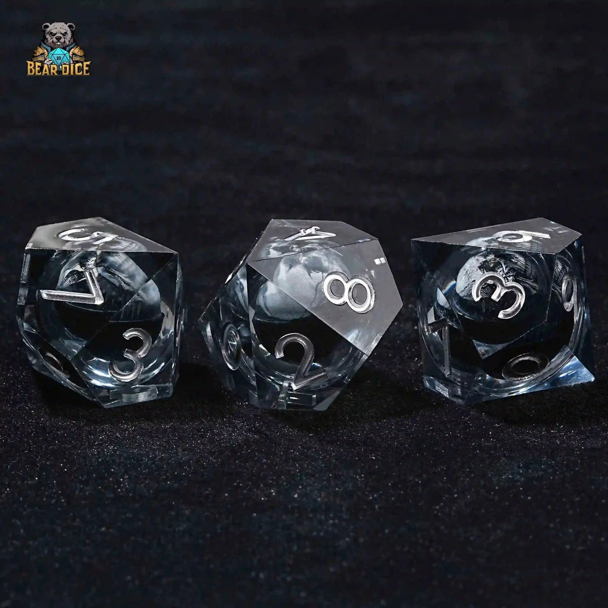 Mystery Skull Resin D10 Dice – Shadow Skull D10 Dice Black Translucent Resin 10 Sided Dice