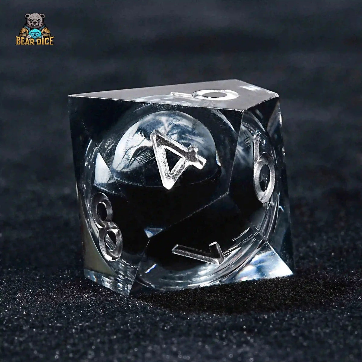 Mystery Skull Resin D10 Dice – Shadow Skull D10 Dice Black Translucent Resin 10 Sided Dice