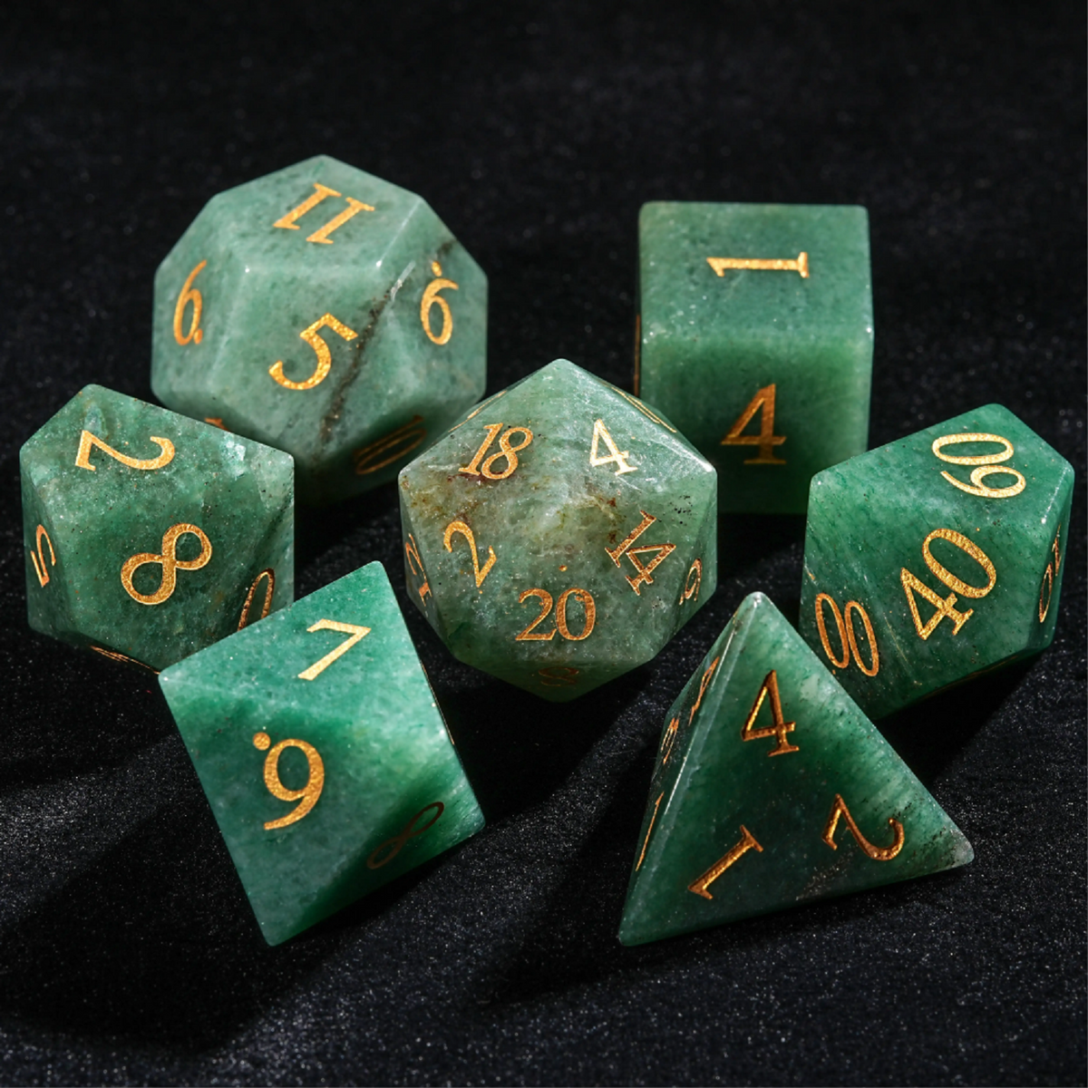 Natural Aventurine Gemstone DND Dice Set