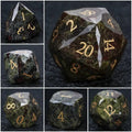 Natural Colored Natural Stone DND Dice Set – Natural Colored Ore Gemstone Dice Set | Diamond Cut Gold Engraving DND
