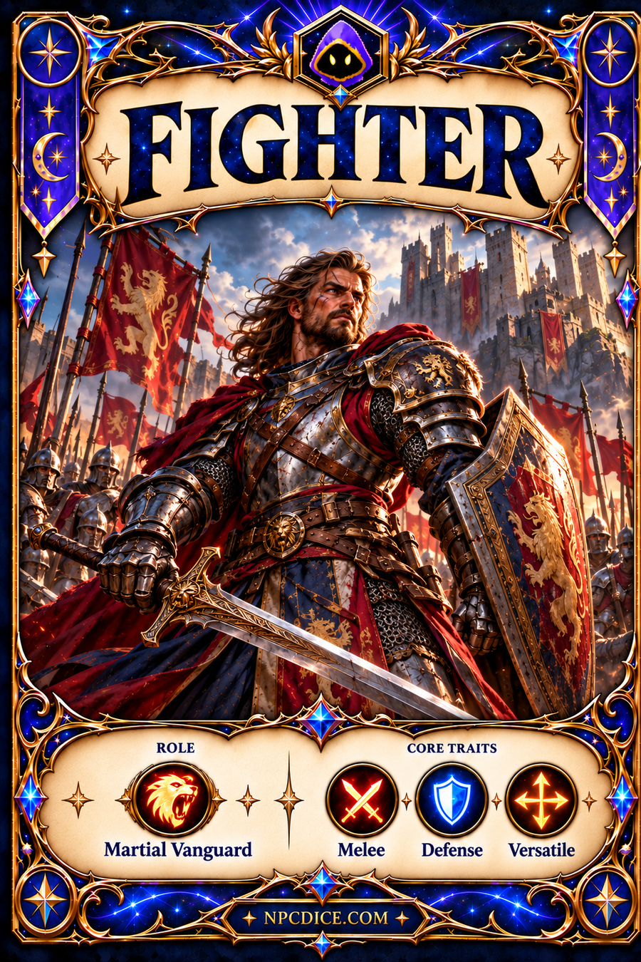 NPCDICE Fighter character card