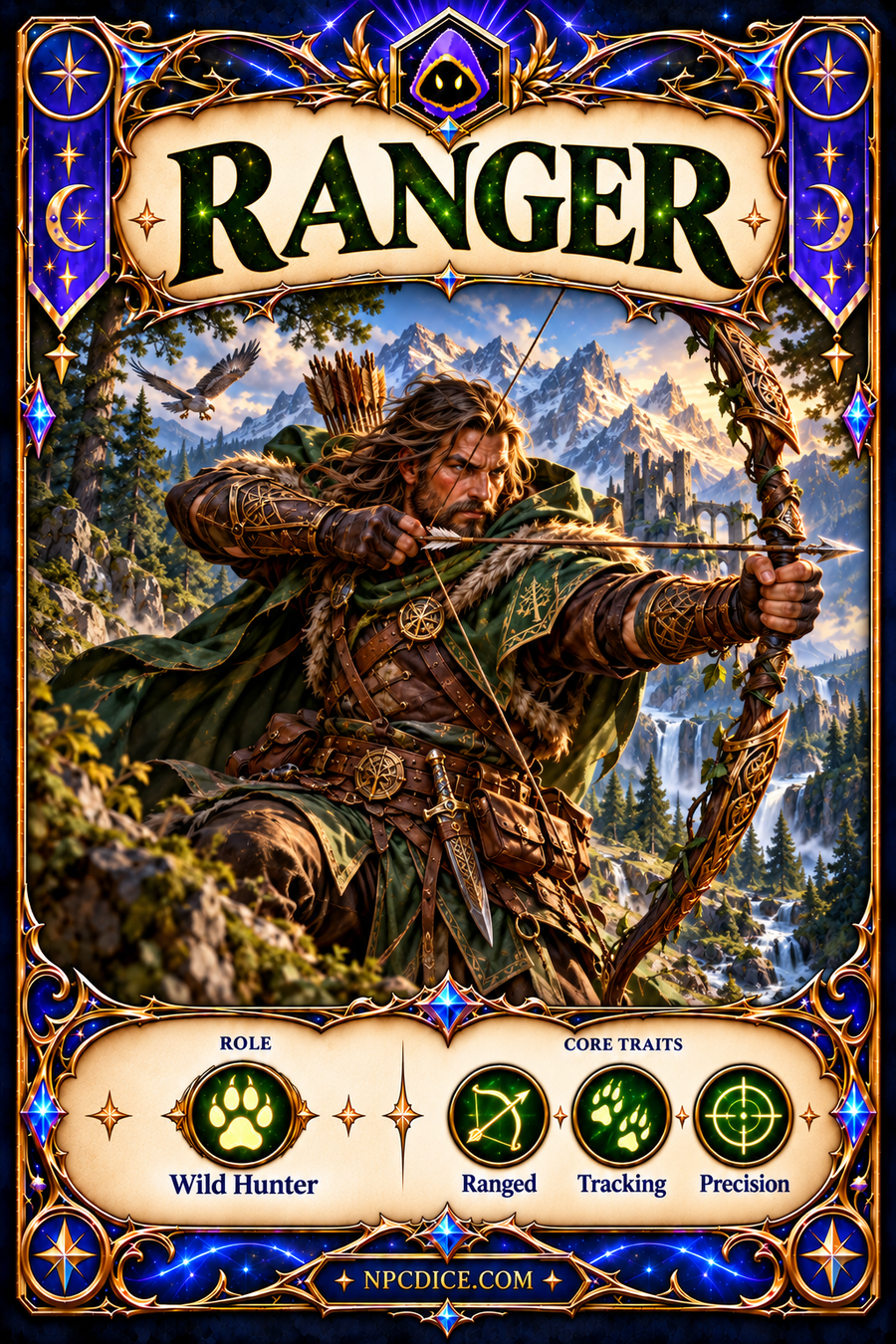 NPCDICE Ranger character card