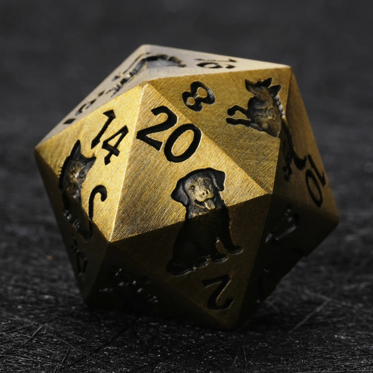 Star Metal DND Dice Set – Animal Allies – Gold metal animal ally dice set for Dungeons and Dragons