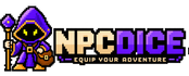 NPCDICE pixel wizard logo — Equip Your Adventure