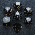 Obsidian Multi Gemstone DND Dice Set – Gold Numbers – DND Dice - Obsidian Gemstone Multi - Sided Dice Set + Gold Numbers