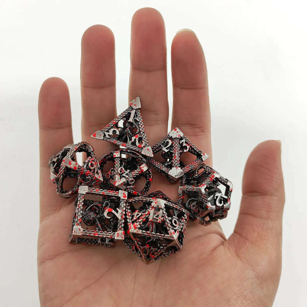 Octopus Monster Metal DND Dice Set – Hollow Metal DND Octopus Monster Dice Set Bloodstain