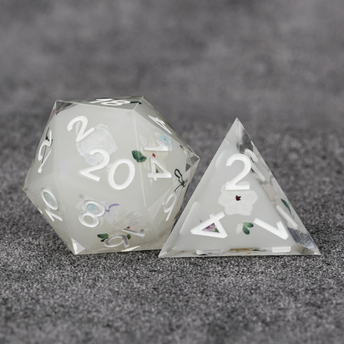 Off Floral Resin Sharp Edge Dice Set – Leaf – alternate product view