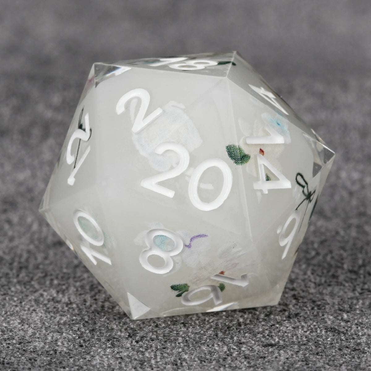 Off Floral Resin Sharp Edge Dice Set – Leaf – alternate product view
