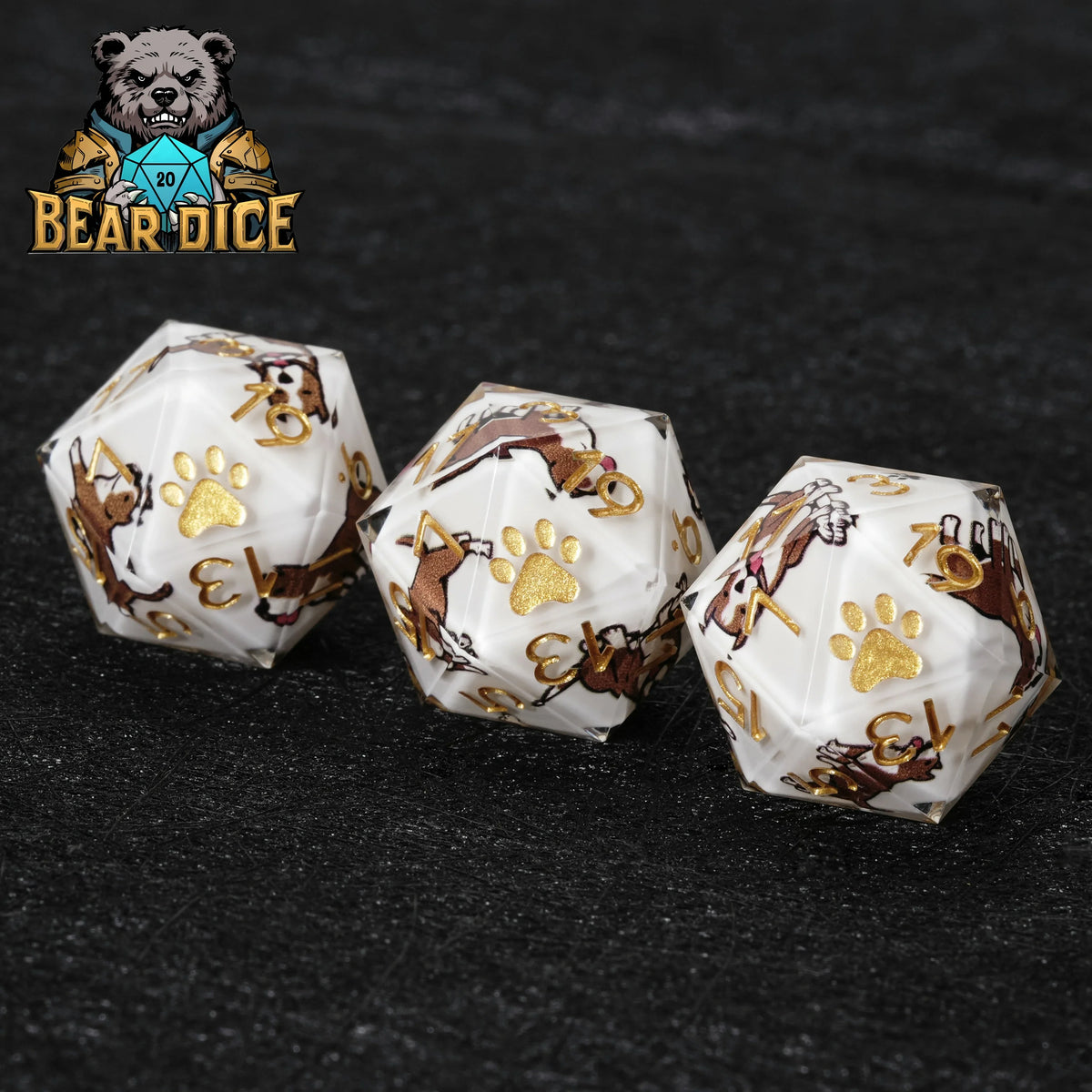 Opal Piece Resin RPG Dice Set