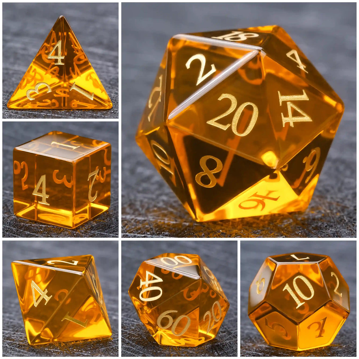 Orange Gemstone DND Dice Set – alternate product view