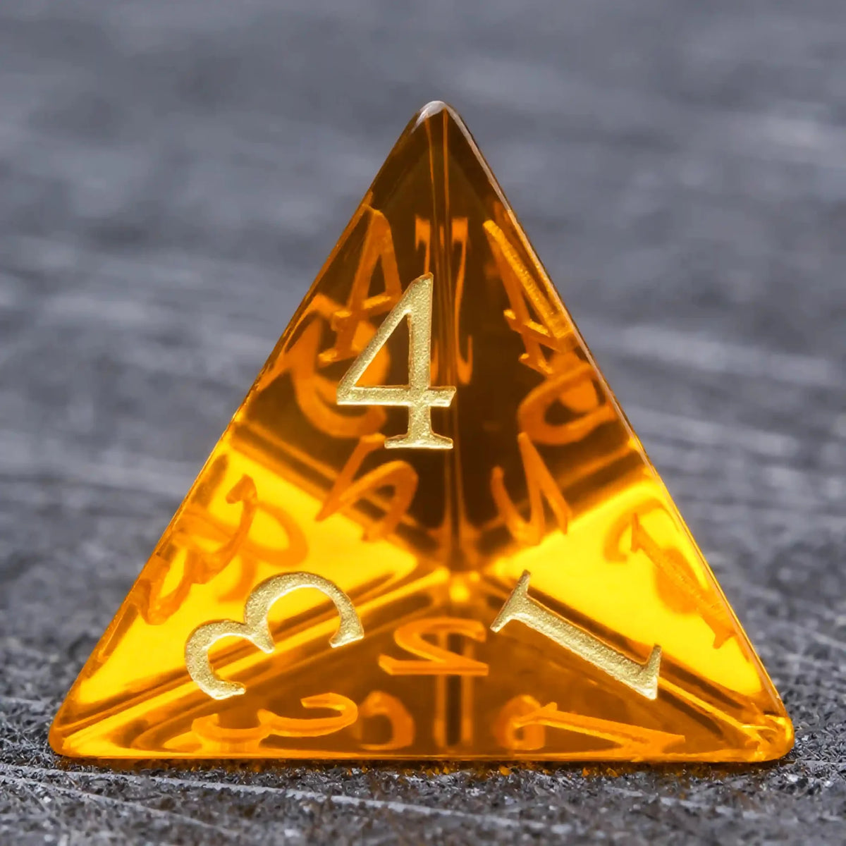 Orange Gemstone DND Dice Set – Polyhedral Orange Glass Gemstone Dice Set