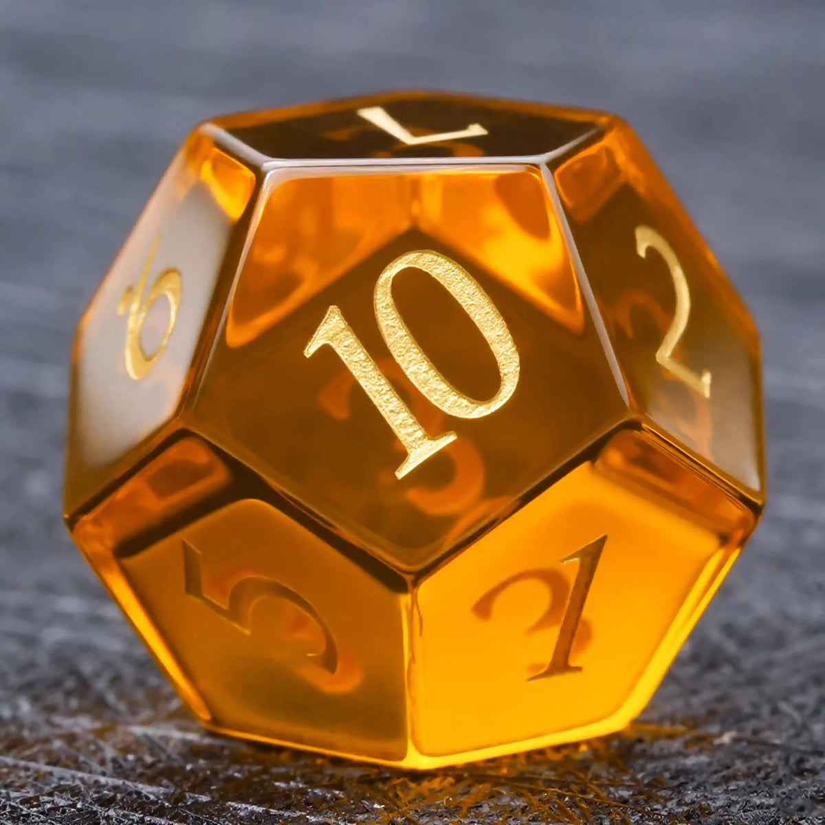 Orange Gemstone DND Dice Set – Polyhedral Orange Glass Gemstone Dice Set