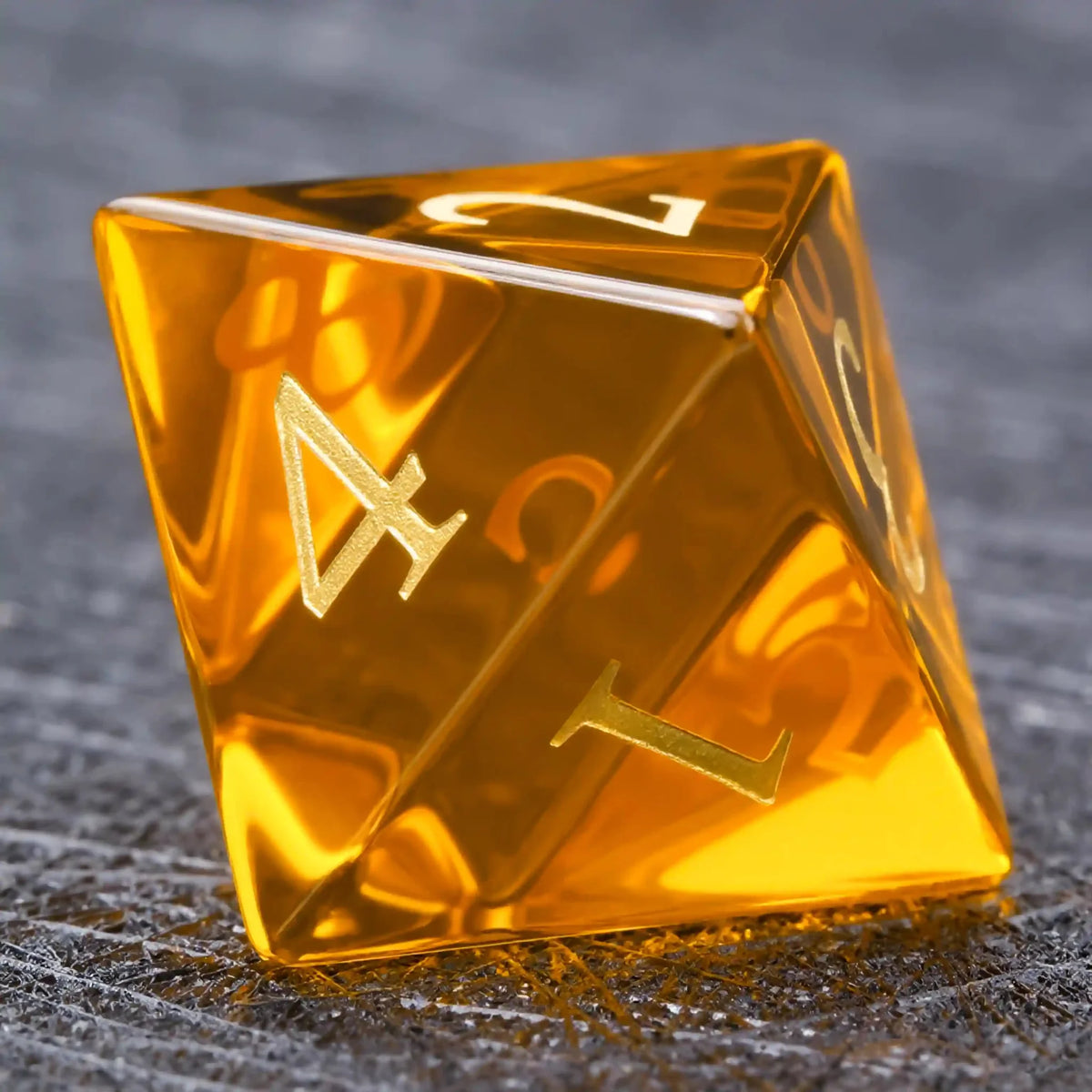 Orange Gemstone DND Dice Set – Polyhedral Orange Glass Gemstone Dice Set