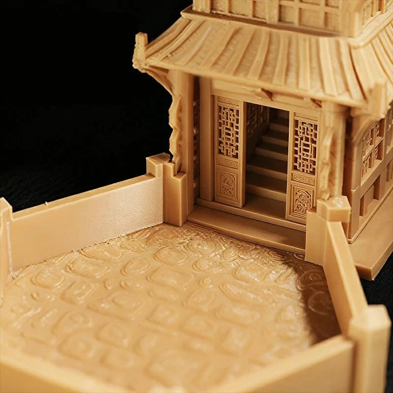 Oriental Beijing Dice Tray – 3D Printed Yellow Oriental Beijing Dice Tower Foldable Hexagonal Dice Tray Bezel